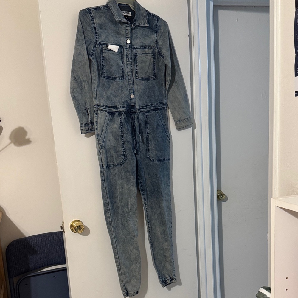 Thrill Denim Washed Blue Jumpsuit